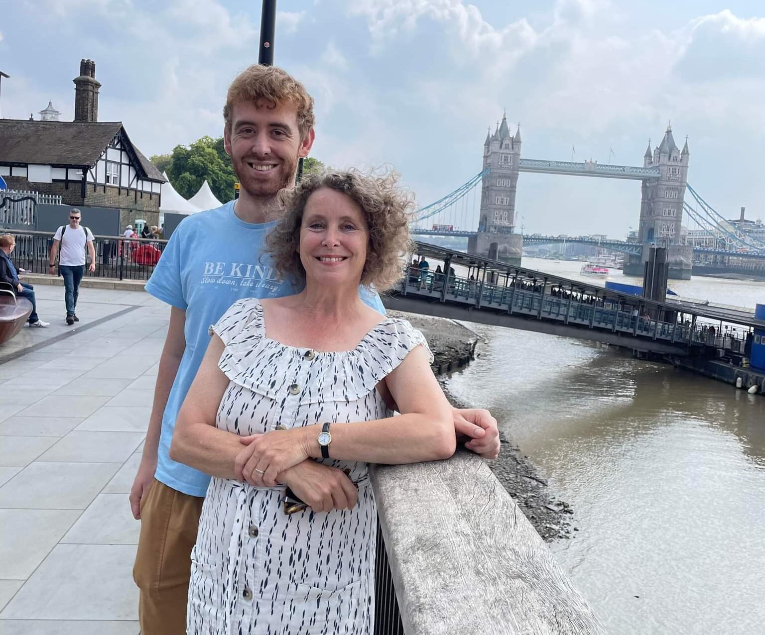 Living kidney donor Julie and her son and kidney recipient Will in London